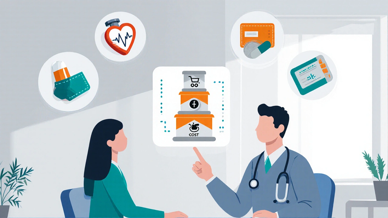 Doctor and patient discussing medication safety, cost, and pregnancy considerations.