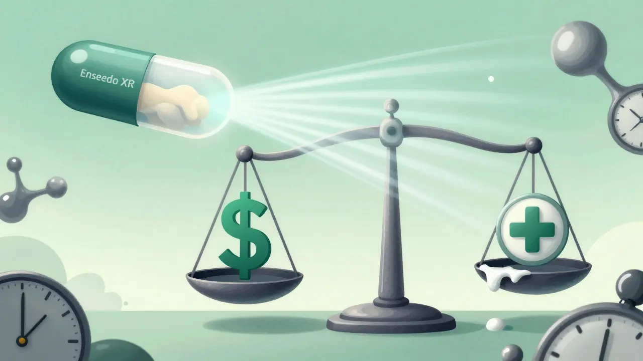 Futuristic capsule with steady light and cost-effectiveness balance scale